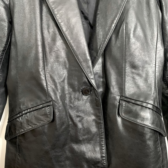 🤍 EVC True 90s Y2K Express Leather Blazer Jacket - Picture 6 of 7
